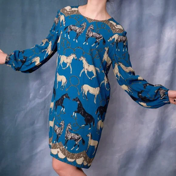 Corey Lynn Calter Horse Mini Dress Size Large - Picture 5 of 11